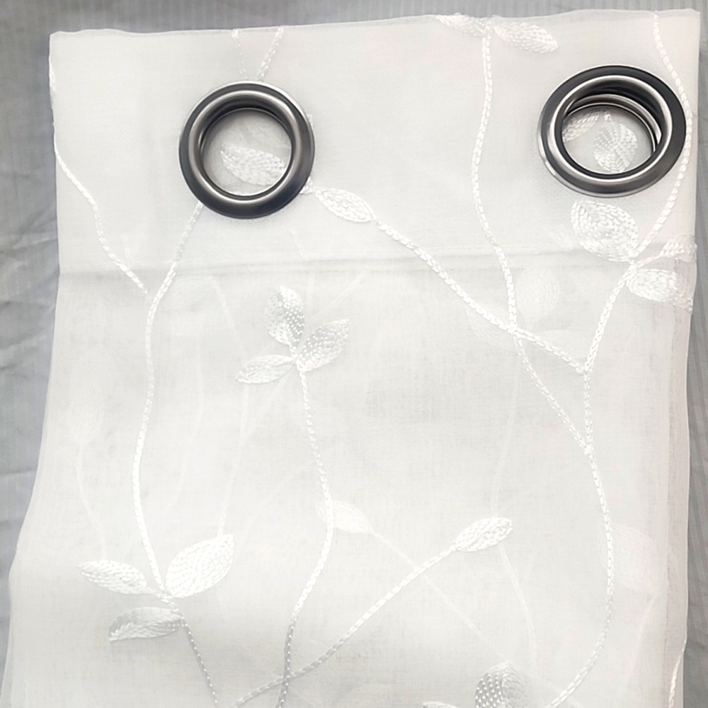 At home 84" white sheer grommet curtain panels.